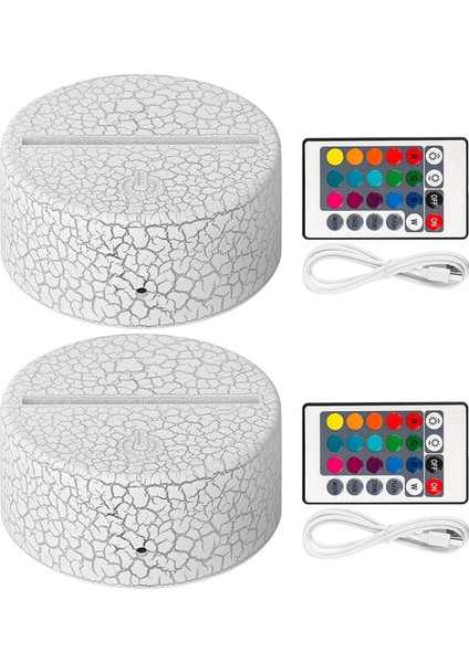 4 Paket 3D Gece LED Işık Lamba Tabanı + Uzaktan Kumanda USB Kablosu, Akrilik Kırık Için 16 Renk Gösterisi Ekran Standı (Yurt Dışından)
