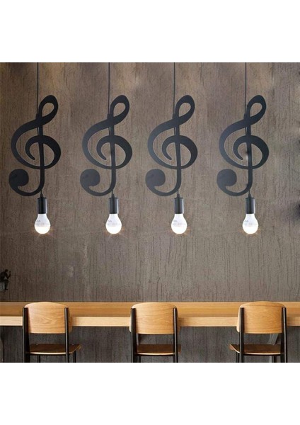 2x Sarkıt Işık, Demir Tavan Lambası Müzik Notası Asılı Gölge Avize Loft Stüdyo Depo Odası Için C (Yurt Dışından) fiyatları