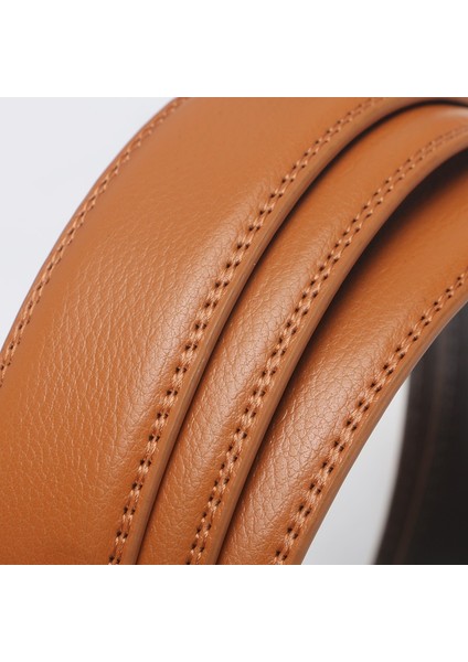 3.5 cm Genişlik Otomatik Kemer Kayışı Yüksek Kaliteli Hakiki Deri Tasarımcı Erkek Kemerleri Lüks Bel Kemeri Hiçbir Toka Beyaz Kırmızı Sarı (Yurt Dışından) fırsatları