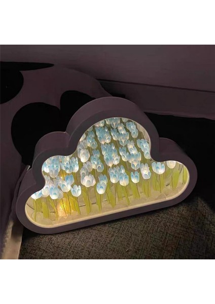 Cloud Lale Lamba, Kendin Yap Gece Lambası, Ayna LED Masa Lambaları, Lamba-Mavi (Yurt Dışından)