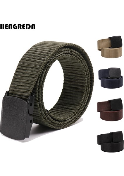 Askeri Erkek Kemer Kadın Asker Kemeri Taktik Geniş Bel Kemerleri Plastik Toka Açık Siyah Kuşak Naylon Seyahat 120 cm 130 cm (Yurt Dışından) fiyatları
