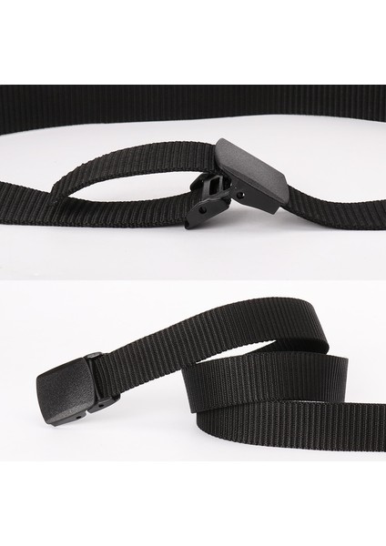 Askeri Erkek Kemer Kadın Asker Kemeri Taktik Geniş Bel Kemerleri Plastik Toka Açık Siyah Kuşak Naylon Seyahat 120 cm 130 cm (Yurt Dışından) fırsatları