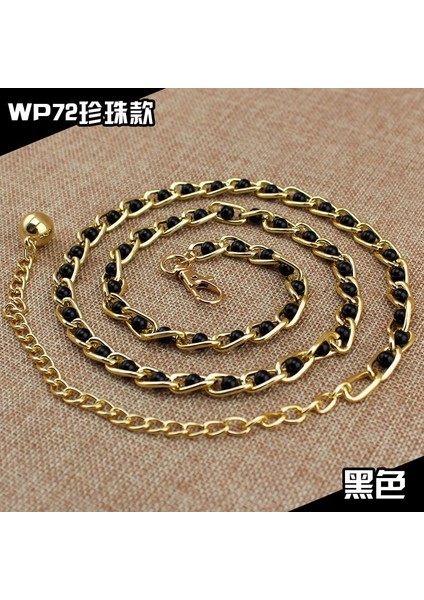 Moda Zarif Bayanlar Metal Ayarlanabilir Ince Bayanlar Bel Zinciri Kadın Kemerli Elbise Kemeri Inci Dekoratif Elbise Aksesuarları (Yurt Dışından) indirimleri