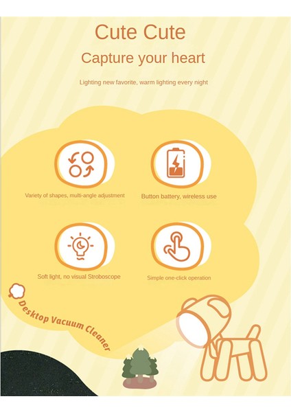 Mini Gece Lambası LED Ayarlanabilir Masa Kitap Sevimli Hayvan Göz Koruması Masa Lambası Ev Odası Dekor, Geyik Mavi (Yurt Dışından)