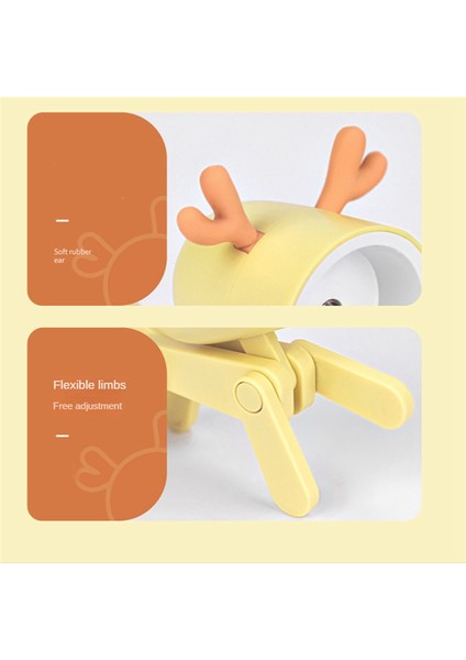 Mini Gece Lambası LED Ayarlanabilir Masa Kitap Sevimli Hayvan Göz Koruması Masa Lambası Ev Odası Dekor, Geyik Mavi (Yurt Dışından) fiyatları