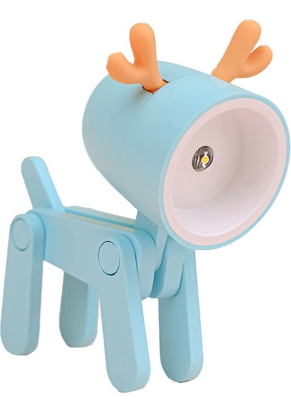 Mini Gece Lambası LED Ayarlanabilir Masa Kitap Sevimli Hayvan Göz Koruması Masa Lambası Ev Odası Dekor, Geyik Mavi (Yurt Dışından) indirimleri