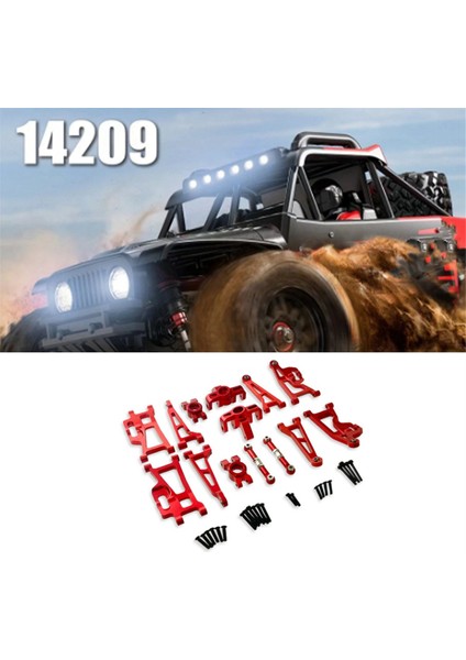 Rc Araba Aksesuarları Metal Salıncak Kolu Direksiyon Kupası Yükseltme Seti Go 1/14 14209 14210 H14BM Araba (Kırmızı) (Yurt Dışından) modelleri