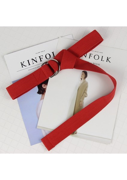 Basit Katı Pamuk Kanvas Tüm Maç Bel Askıları Kadın Kanvas Kemer D Şekilli Çift Halka Toka Kemer Moda (Yurt Dışından) modelleri