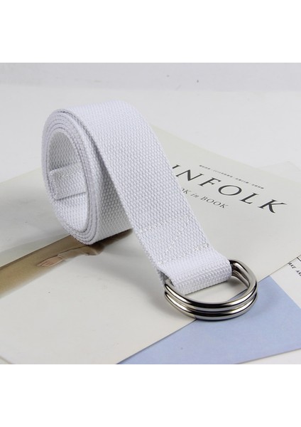 Basit Katı Pamuk Kanvas Tüm Maç Bel Askıları Kadın Kanvas Kemer D Şekilli Çift Halka Toka Kemer Moda (Yurt Dışından) indirimleri