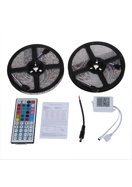 Su Geçirmez 10M 2X5M 5050 Smd 600 LED Rgb Esnek Şerit Işık + 44 Tuşlu Uzaktan Kumanda Dekorasyon Aydınlatması, Dolap Altı Arka Aydınlatması, Araba Işığı 12V (Yurt Dışından) modelleri