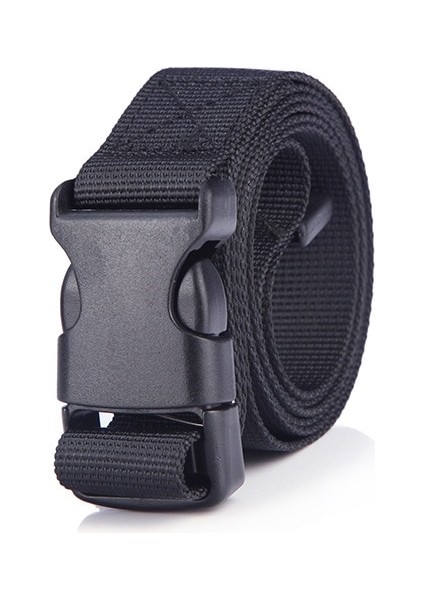 Erkek Askeri Açık Kuşak Kadın Eğlence Tokalı Kemer Çok Fonksiyonlu Taklit Naylon Tuval Taktik 120 cm Siyah (Yurt Dışından) modelleri