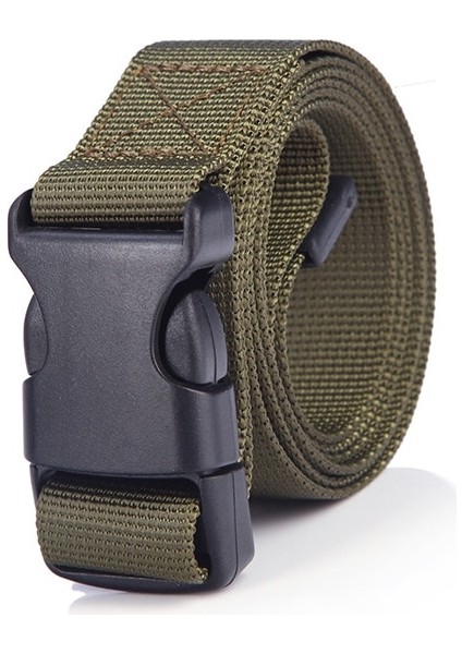 Erkek Askeri Açık Kuşak Kadın Eğlence Tokalı Kemer Çok Fonksiyonlu Taklit Naylon Tuval Taktik 120 cm Siyah (Yurt Dışından) fırsatları