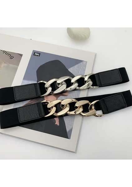 Altın Zincir Kemer Elastik Gümüş Metal Bel Kemerleri Kadınlar Için Ceiture Femme Streç Kuşak Bayanlar Ceket Ketting Riem Kemer (Yurt Dışından) modelleri