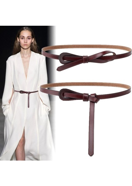 Hakiki Deri Ince Kemer Kadın Tasarımcı Elbise Kemerleri Kadınlar Için Bel Uzun Düğüm Korse Ceinture Femme Kemer Cinturon Mujer (Yurt Dışından)