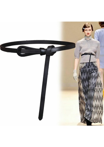 Hakiki Deri Ince Kemer Kadın Tasarımcı Elbise Kemerleri Kadınlar Için Bel Uzun Düğüm Korse Ceinture Femme Kemer Cinturon Mujer (Yurt Dışından) modelleri