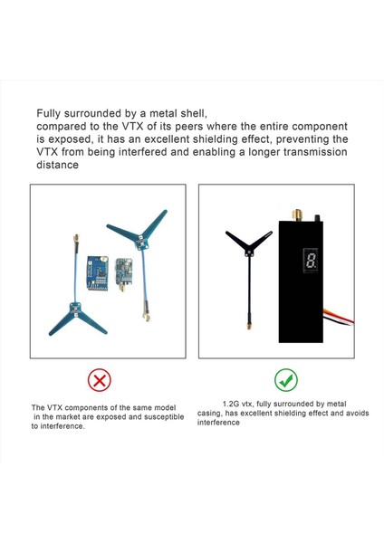 Fpv 1.2g 1.5W Vtx Verici 8ch 1500MW Uzun Menzilli Drone Rc Modeli Için Antenli Video (Yurt Dışından)
