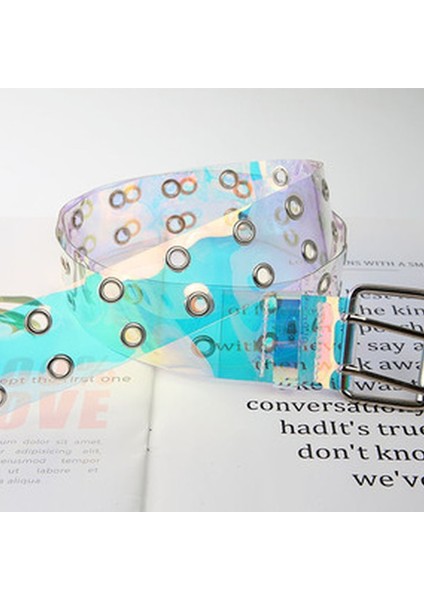 2022 Iki Sıralı Pvc Şeffaf Kemer Kadınlar Için Moda Pin Toka Kadın Beyaz Bel Pantolon Şeffaf Kemerler Bayan Kot Grommet Kemer (Yurt Dışından) fiyatları