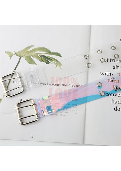 2022 Iki Sıralı Pvc Şeffaf Kemer Kadınlar Için Moda Pin Toka Kadın Beyaz Bel Pantolon Şeffaf Kemerler Bayan Kot Grommet Kemer (Yurt Dışından) modelleri