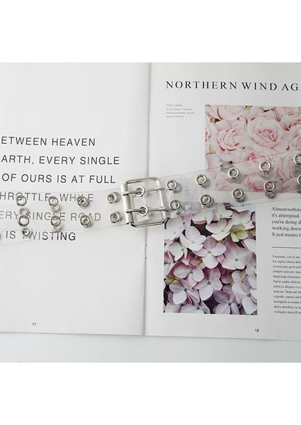 2022 Iki Sıralı Pvc Şeffaf Kemer Kadınlar Için Moda Pin Toka Kadın Beyaz Bel Pantolon Şeffaf Kemerler Bayan Kot Grommet Kemer (Yurt Dışından) fırsatları