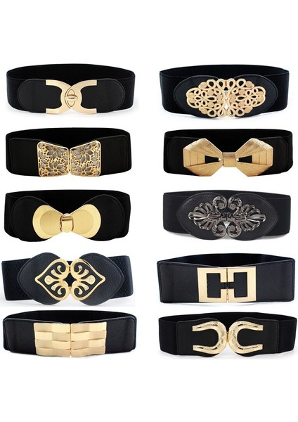 65 cm Kadın Moda Elastik Klasik Siyah Kemer Geniş Bel Esnek Kemer Kadınlar Için Cinch Aksesuarları Elbise Ceket Giyim Kemer (Yurt Dışından)