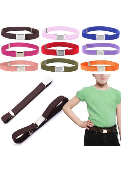 Ayarlanabilir Elastik Kanvas Kemerler Erkek Kız Düz Renk Streç Batı Kayış Kemer Çocuk Çocuk Cinch Kemer Kemer (Yurt Dışından)