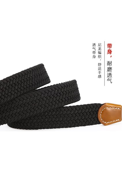 Erkekler Elastik Esnek Kemer Siyah Kanvas Streç Örgülü Elastik Dokuma Kemer Erkekler Için Geniş Metal Esnek Kemer (Yurt Dışından) fiyatları