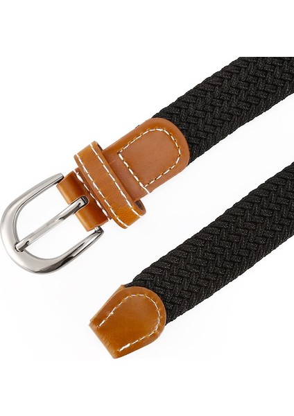 Erkekler Elastik Esnek Kemer Siyah Kanvas Streç Örgülü Elastik Dokuma Kemer Erkekler Için Geniş Metal Esnek Kemer (Yurt Dışından) modelleri