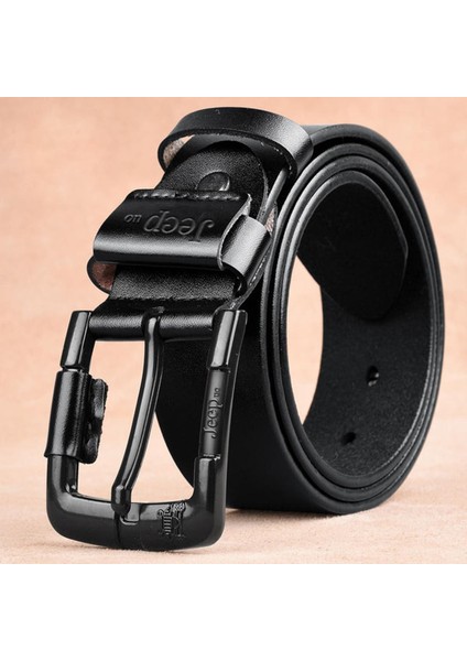 Erkekler Rahat Yüksek Kaliteli Hakiki Kemer Erkekler Yeni Moda Basit Klasik Vintage Stil Pin Toka Erkek Kemer 90-125 cm (Yurt Dışından)