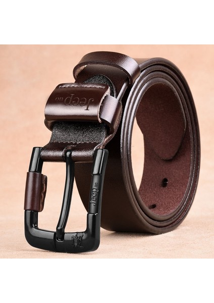 Erkekler Rahat Yüksek Kaliteli Hakiki Kemer Erkekler Yeni Moda Basit Klasik Vintage Stil Pin Toka Erkek Kemer 90-125 cm (Yurt Dışından) modelleri