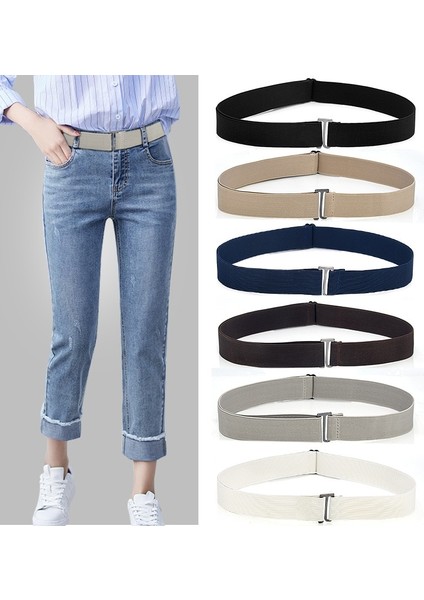 Elastik Streç Bel Kemeri Düz Toka Kadın Düz Renk Yumuşak Görünmez Kot Pantolon Kemer No Show Ayarlanabilir Boyutu Elastik Bant (Yurt Dışından) modelleri