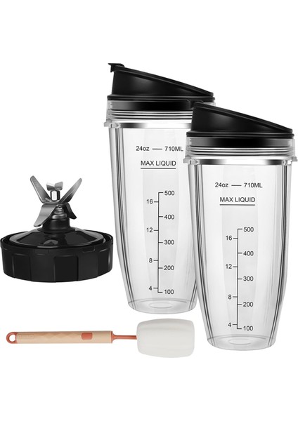 Blender Yedek Parçaları, 2 24OZ Bardak, Taşınabilir Kapaklı, 7 Kanatlı Çıkarıcı Bıçak (Yurt Dışından)