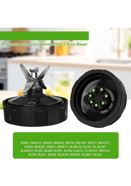 Blender Yedek Parçaları, 2 24OZ Bardak, Taşınabilir Kapaklı, 7 Kanatlı Çıkarıcı Bıçak (Yurt Dışından)