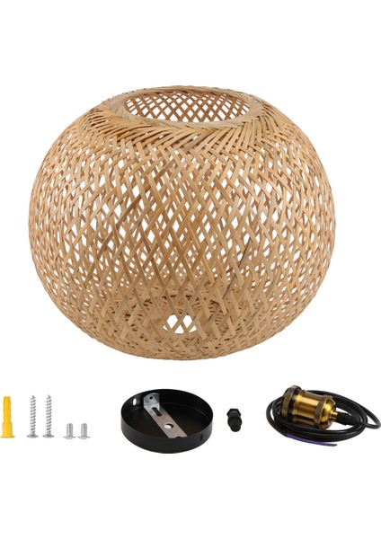 Dokuma Bambu Sarkıt Avize Rattan Oturma Odası Retro (Yurt Dışından)
