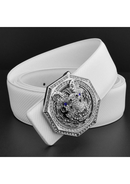 2022 Yeni Kaplan Altın Toka Lüks Marka Ceinture Homme Rahat Kemer Erkek Hakiki Deri Bel Kayışı Kemer Yüksek Kalite (Yurt Dışından)