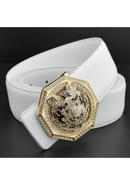2022 Yeni Kaplan Altın Toka Lüks Marka Ceinture Homme Rahat Kemer Erkek Hakiki Deri Bel Kayışı Kemer Yüksek Kalite (Yurt Dışından) fiyatları