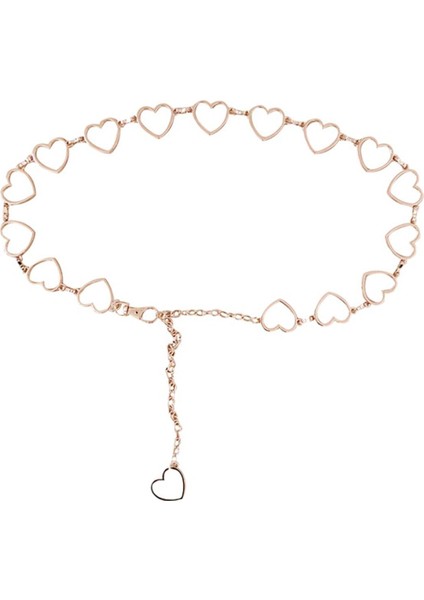 Basit Kalp Şekilli Bel Zinciri Unisex Metal Kemer Zinciri Pantolon Dekorasyon Kadınlar Için Hip Hop Tarzı Moda Ince Kemerler (Yurt Dışından)