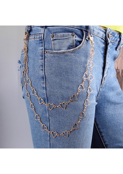 Basit Kalp Şekilli Bel Zinciri Unisex Metal Kemer Zinciri Pantolon Dekorasyon Kadınlar Için Hip Hop Tarzı Moda Ince Kemerler (Yurt Dışından) modelleri