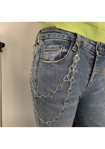 Basit Kalp Şekilli Bel Zinciri Unisex Metal Kemer Zinciri Pantolon Dekorasyon Kadınlar Için Hip Hop Tarzı Moda Ince Kemerler (Yurt Dışından) fırsatları