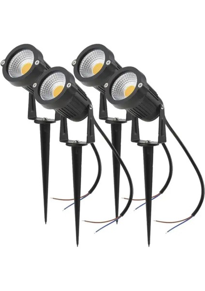 4 Adet Su Geçirmez IP65 Bahçe Çim Lambası LED Işık Sivri Ampul Bahçe Için Dış Aydınlatma, Beyaz (Yurt Dışından)