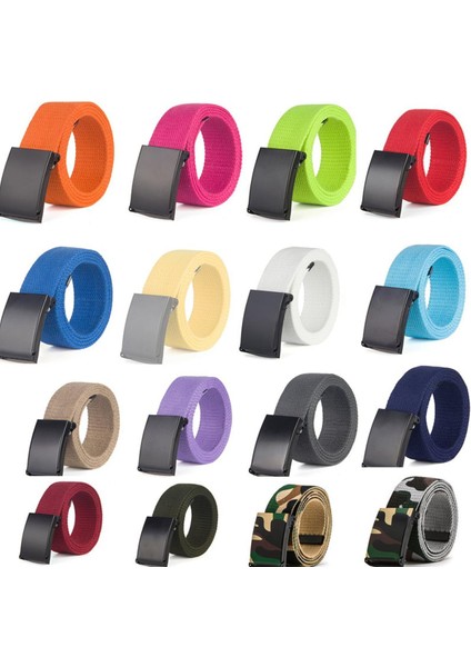 Erkek Kemerleri Moda Yeni Unisex Pantolon Kemerleri Kanvas Kemer Nefes Açık Taktik Kot Ayarlanabilir Bel Kemeri 120 cm (Yurt Dışından)