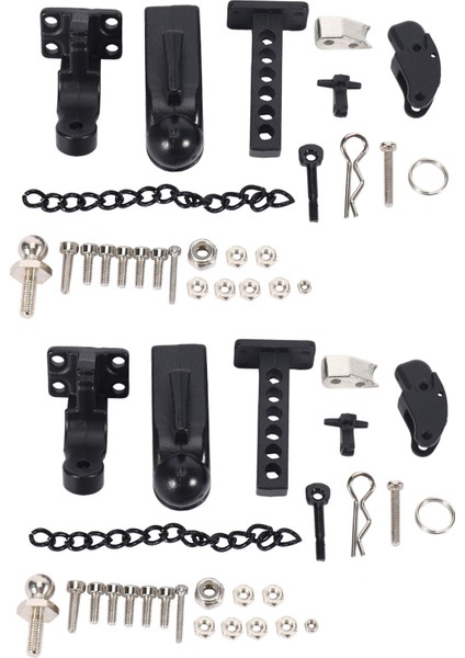 2x Metal Hitch Römork Kancası SCX10 90046 Trx4 1/10 Rc Paletli Araba Uzaktan Kumanda Modeli Bebek Çocuk (Yurt Dışından)