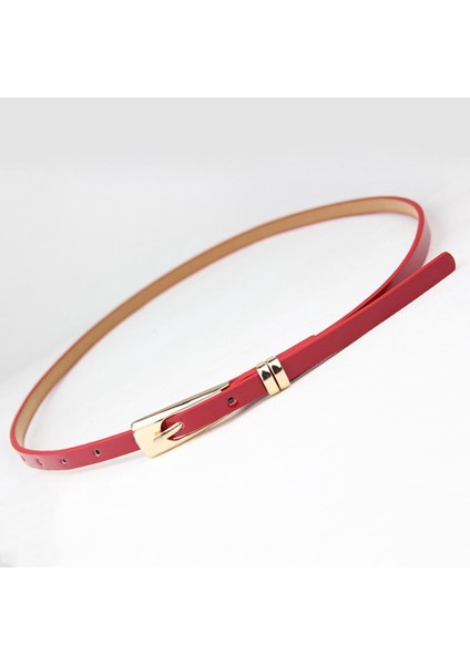 Ince Pu Deri Moda Kemer Kadın Kırmızı Kahverengi Siyah Beyaz Sarı Kadınlar Için Bel Kemerleri Elbise Askısı 8 Renkler (Yurt Dışından)