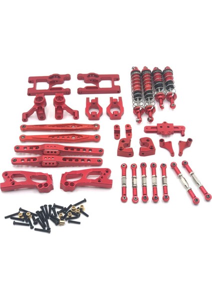 Weili 12427 12428 12423 Uzaktan Kumandalı Araba Yedek Parçaları Metal Yükseltme ve Modifikasyon 12 Parçalı Set, Kırmızı (Yurt Dışından)