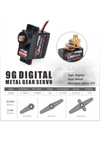 Adet S0009M 9g Dijital Servolar Metal Dişli Servo 1.4kg Direksiyon Rc Arabalar Parçaları Uçak Tekne Gemi Uçak (Yurt Dışından)
