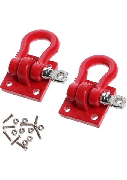 8x Metal Tırmanma Römork Çekme Kancası Kanca Tokası, Vinç Kelepçeleri Aksesuarı 1/10 Ölçekli Rc Paletli Kamyon D90 SCX10, Kırmızı (Yurt Dışından)