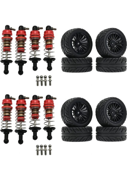4x Metal ve Kauçuk Lastik Seti SG1603 SG1604 SG1605 UD1601 UD1602 UD1603 1/16 Rc Araba Parçaları, Siyah (Yurt Dışından)