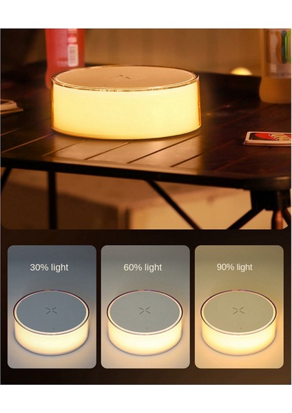 Gece Lambası Atmosfer Çok Fonksiyonlu Mobil Kablosuz Şarj Ev Dekor Işıkları Beyaz (Yurt Dışından) fırsatları
