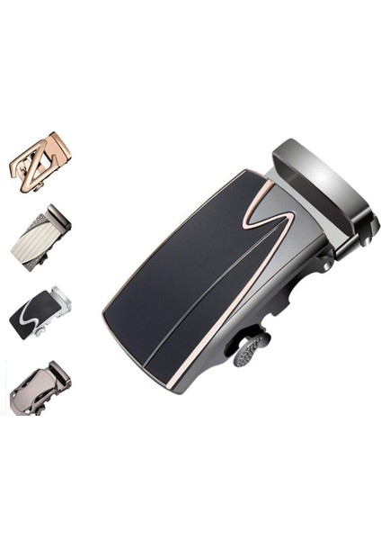 Erkekler Kemer Kafası Altın Toka Gümüş Eğlence Iş Otomatik Cırcır Genişliği 3.5 cm Lüks Moda Pu Deri (Yurt Dışından) fırsatları