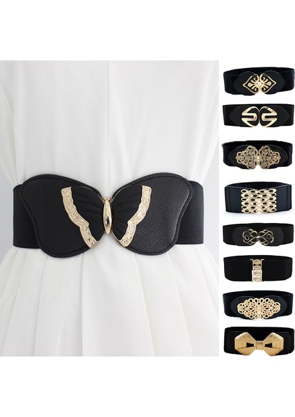 65 cm Elastik Klasik Siyah Kemer Büyük Boy Kemer Elbise Ceket Kazak Dekoratif Bel Mühür Geniş Streç Kemerler Kadınlar Için (Yurt Dışından) modelleri