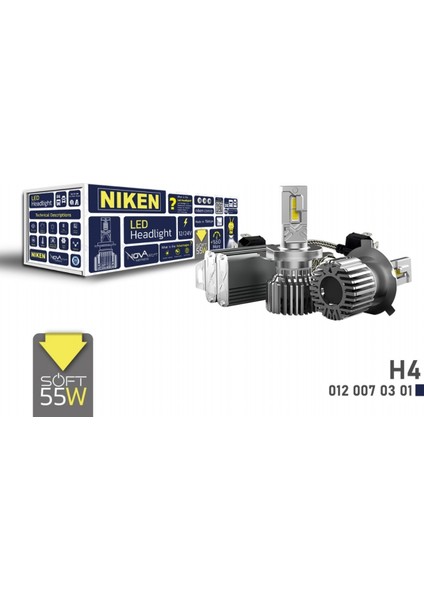 H4 LED Xenon Nova Soft Serisi 55W/9000LM/6500K